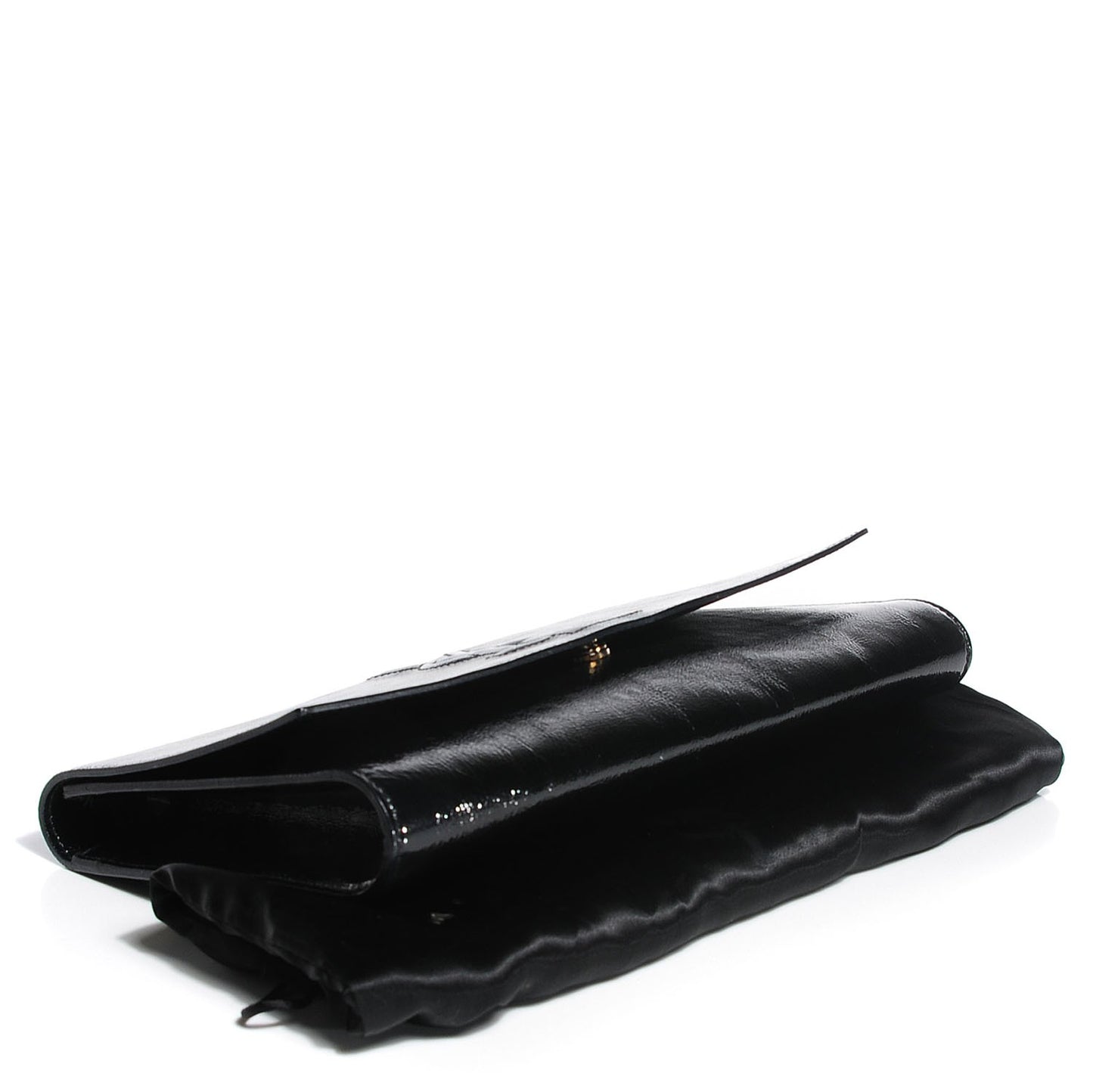 Textured Patent Monogram Large Belle De Jour Clutch Black