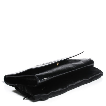 Saint Laurent Textured Patent Monogram Large Belle De Jour Clutch Black 4 of 7