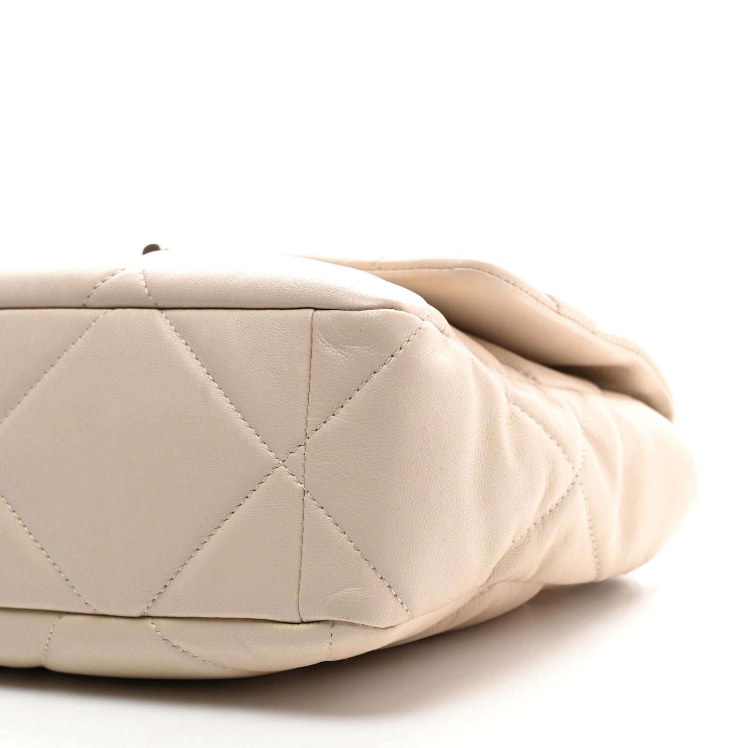 Chanel Goatskin Quilted Large Chanel 19 Flap Beige 9 of 10
