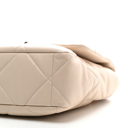 Chanel Goatskin Quilted Large Chanel 19 Flap Beige 9 of 10