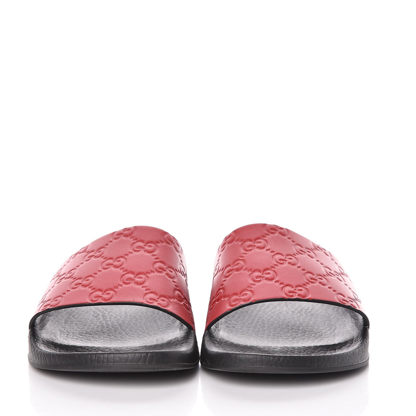 Guccissima Signature Womens Slide Sandals 39 Hibiscus Red