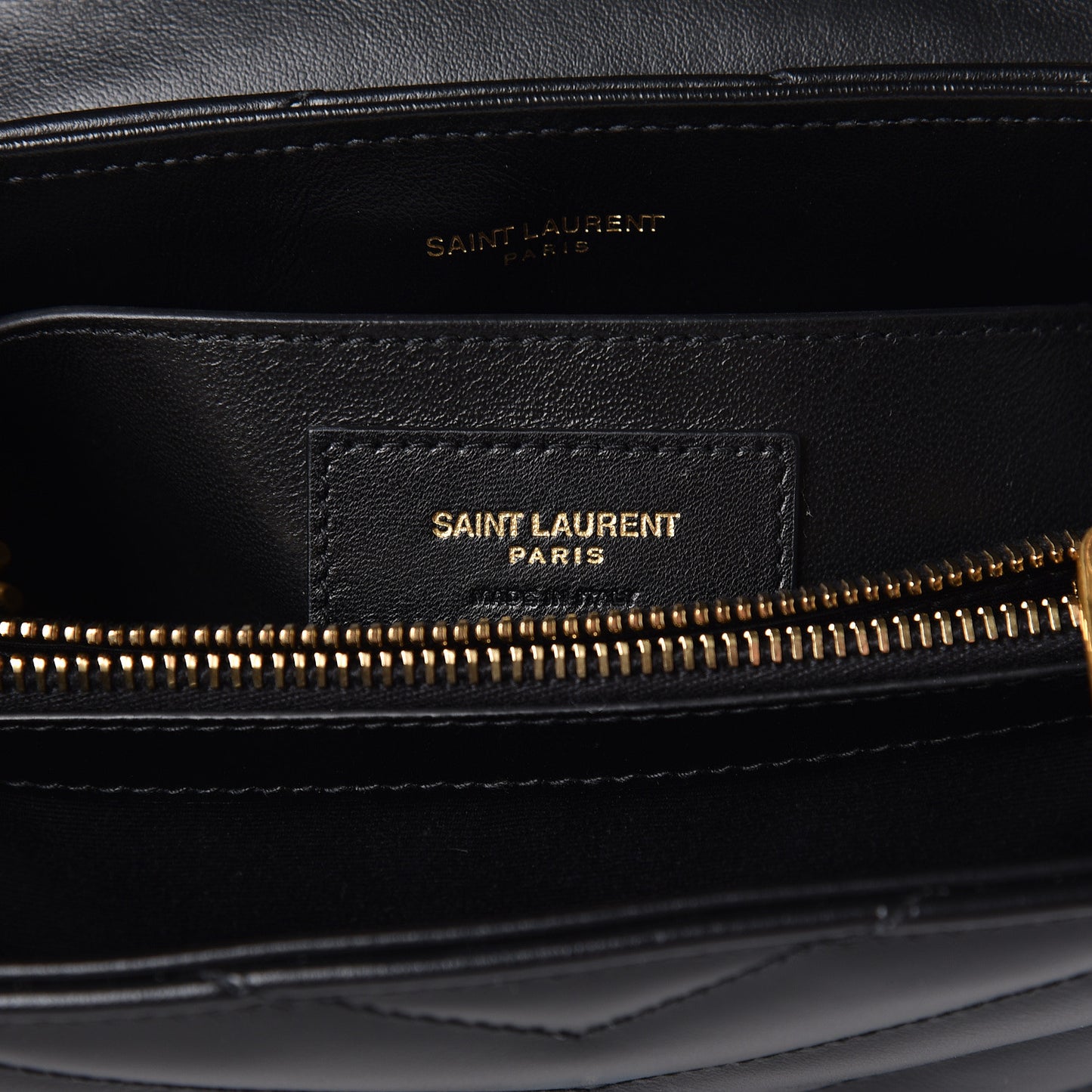 Calfskin Y Quilted Monogram Small Loulou Chain Satchel Black