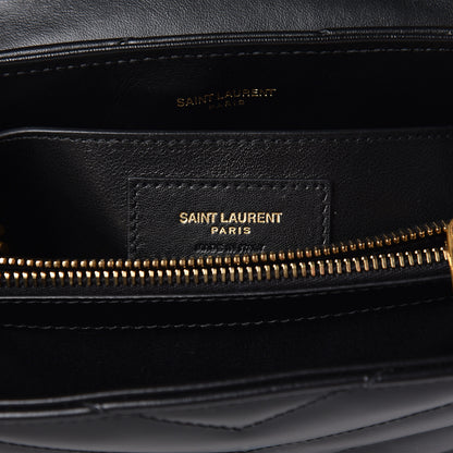 Saint Laurent Calfskin Y Quilted Monogram Small Loulou Chain Satchel Black 6 of 14