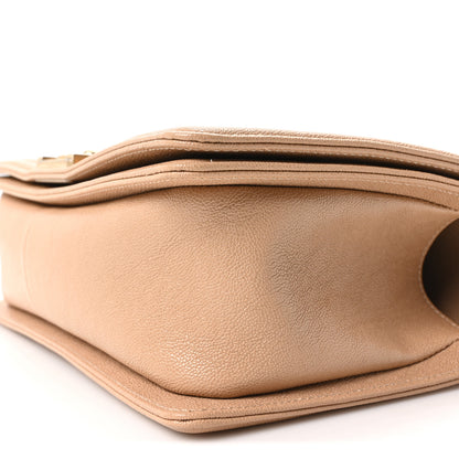 Chanel Caviar Quilted Medium Boy Flap Beige 10 of 11