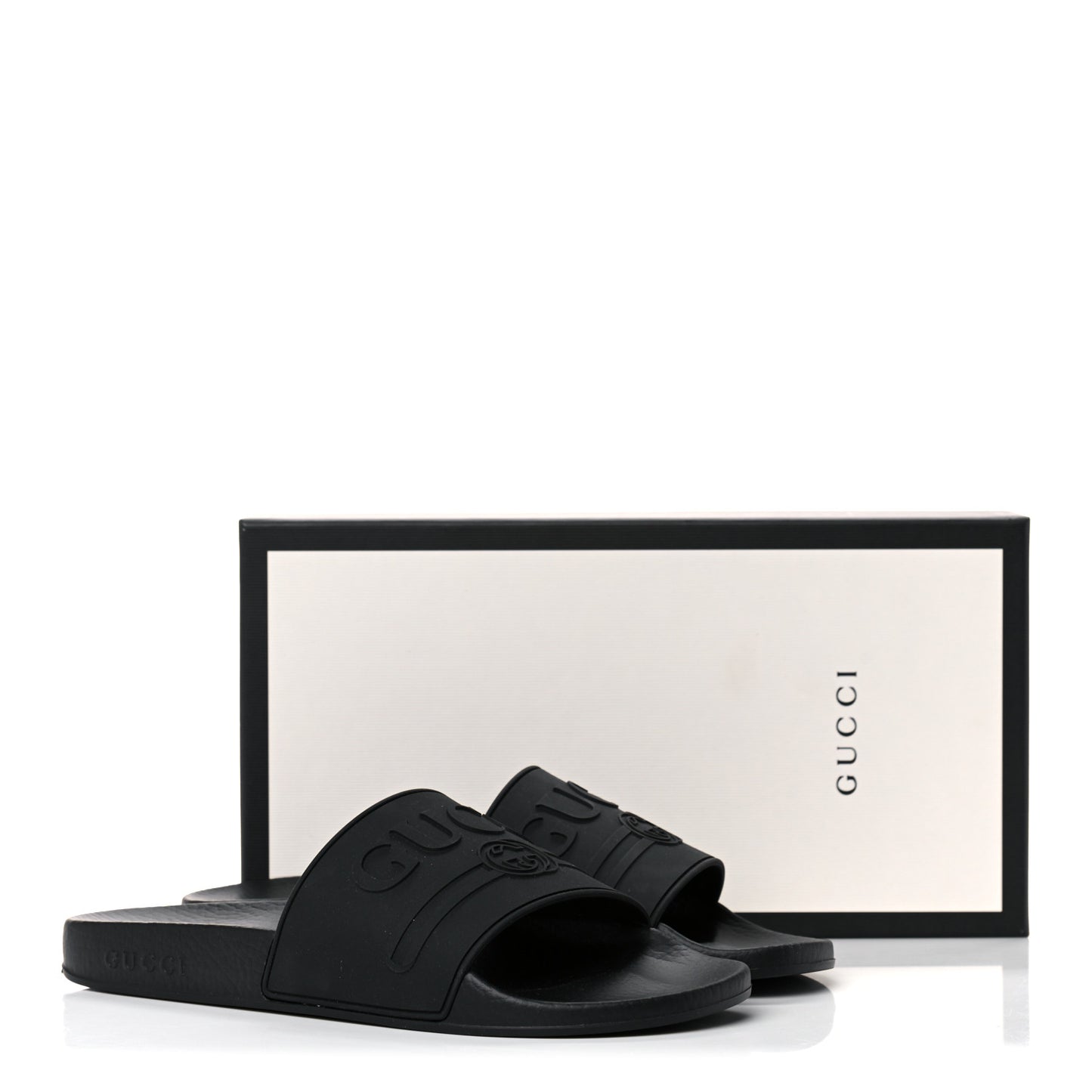 Rubber Womens Logo Slide Sandals 40 Black