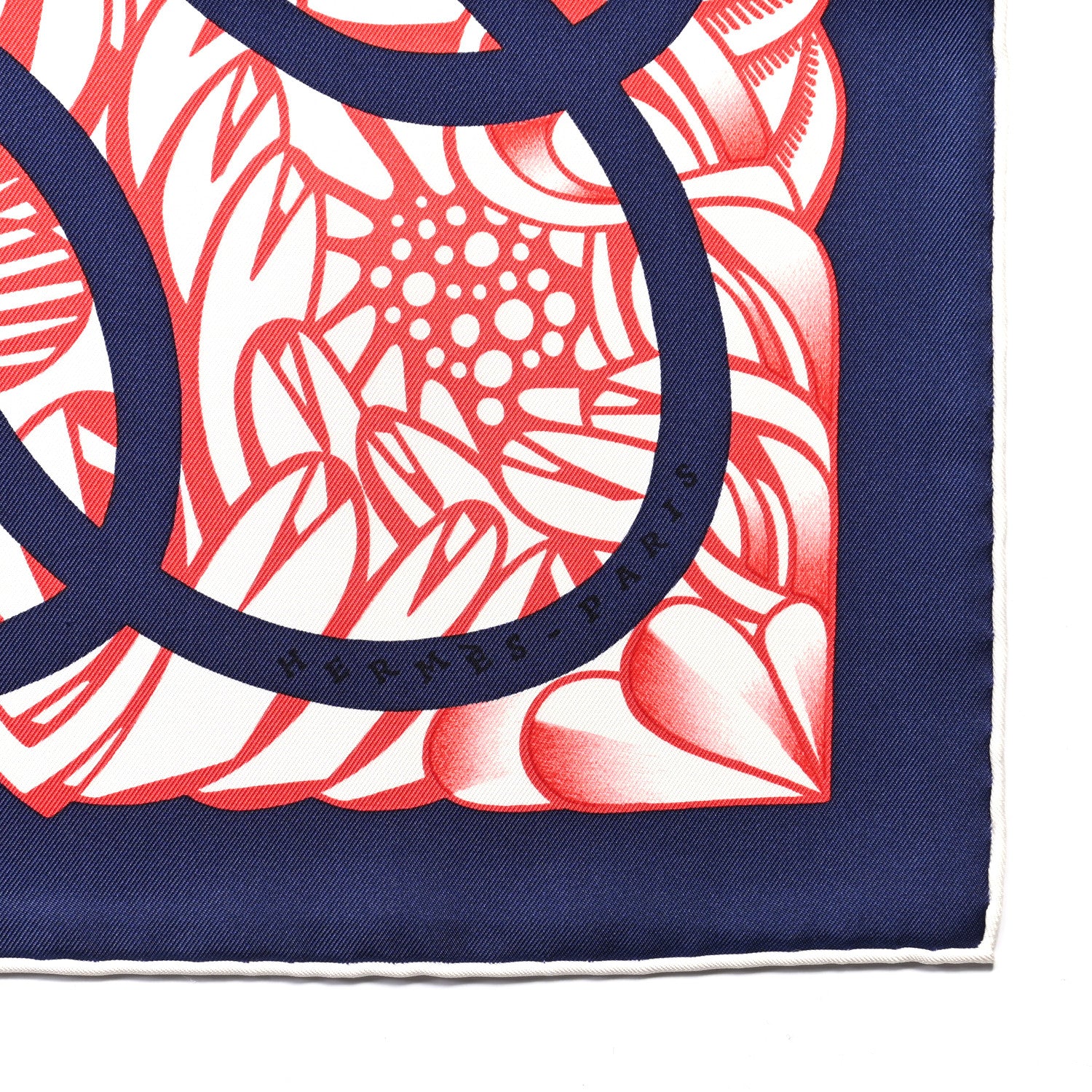 Hermes Silk Reverie Solitaire Scarf 90 Marine Rose Vif White 4 of 6