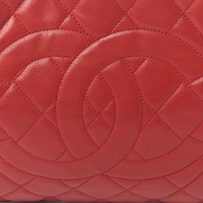 Chanel Caviar Quilted Expandable Zip Shoulder Bag Red 8 of 10