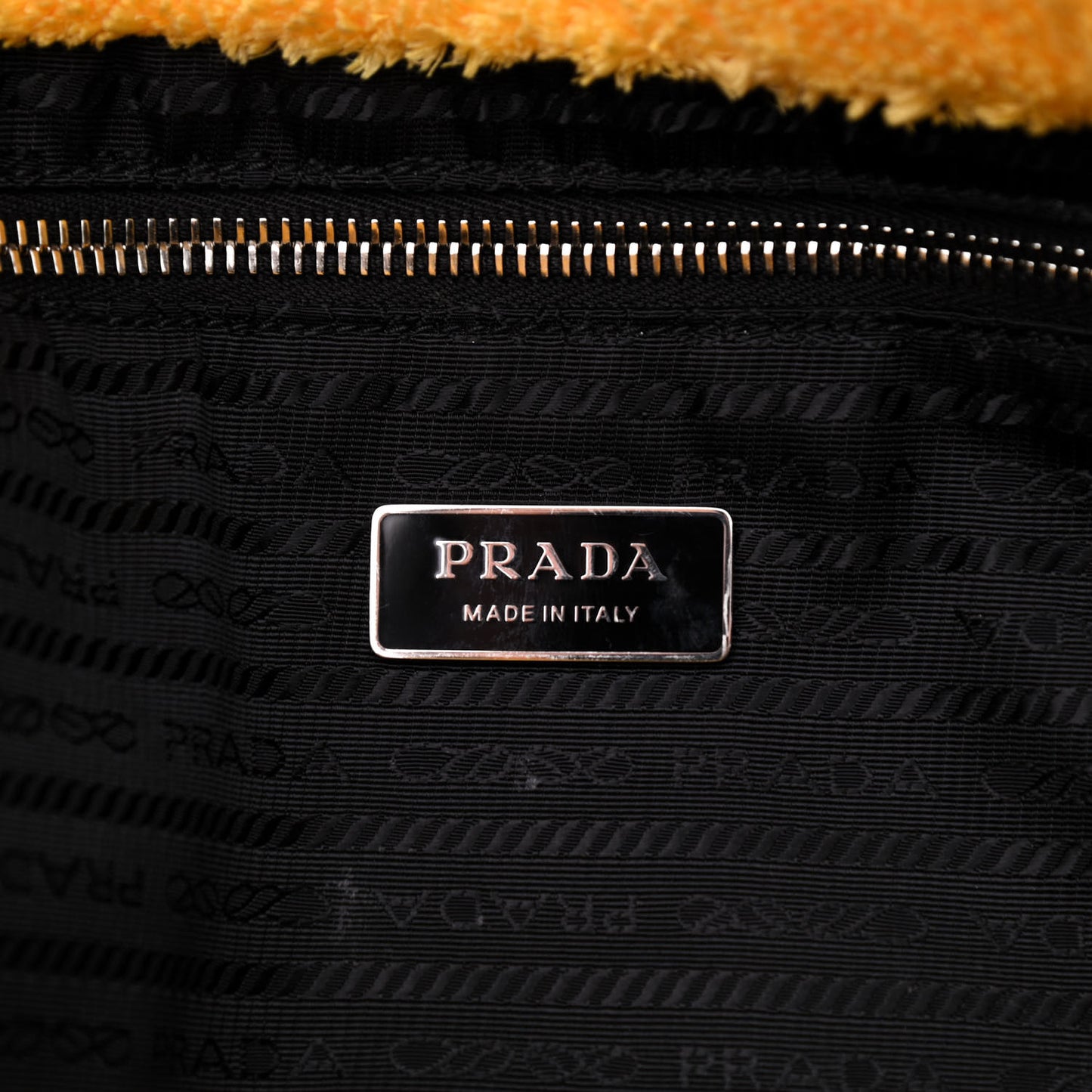 Terry Cloth Tote Bag Giallo Black