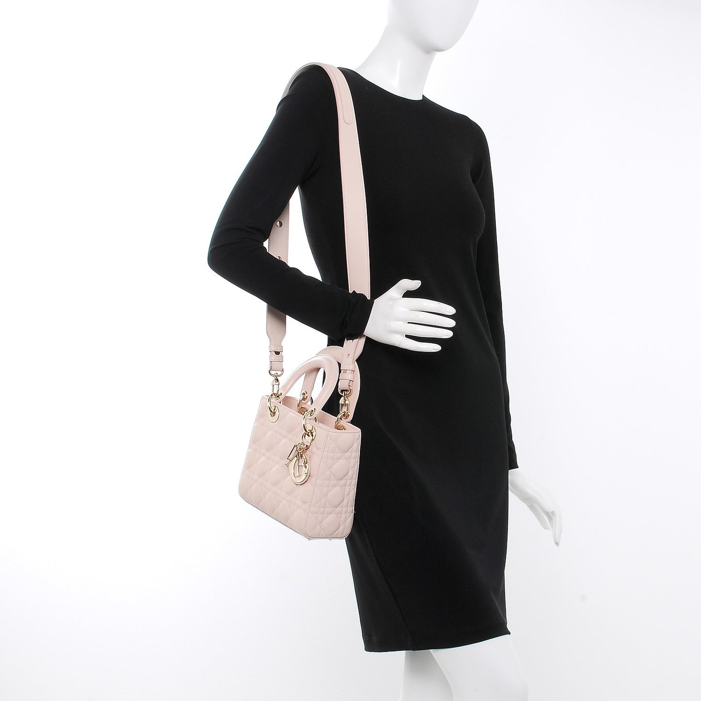 Lambskin Cannage Small Lucky Badges My Lady Dior Pink