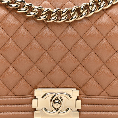 Chanel Caviar Quilted Medium Boy Flap Light Brown 8 of 9