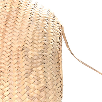 Chloe Raffia Small Grain Calfskin Medium Marcie Basket Tan 9 of 10