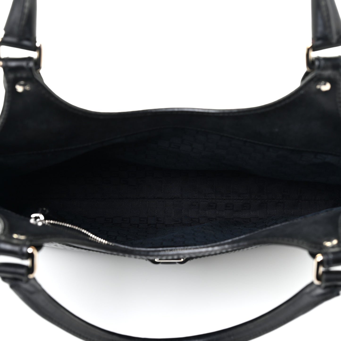 Calfskin Perforated GG Reins Hobo Black