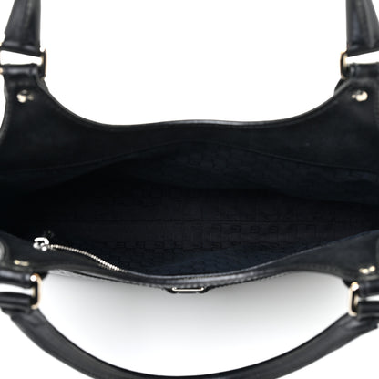 Gucci Calfskin Perforated GG Reins Hobo Black 5 of 18