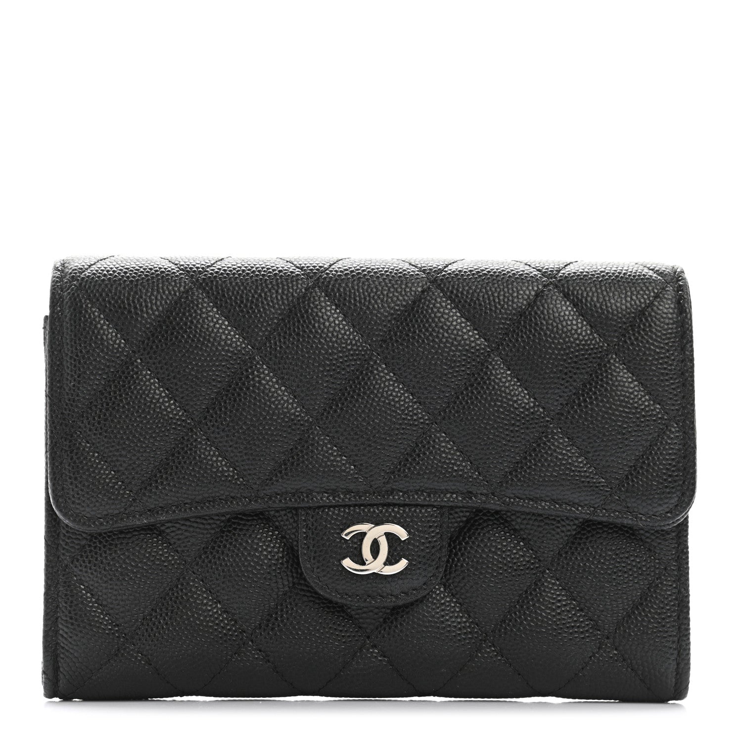 Chanel Caviar Quilted Medium Flap Wallet Black 1 of 9
