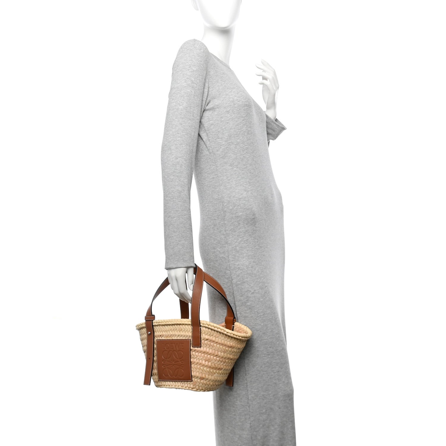 Loewe Raffia Small Basket Tote Bag Natural Tan 2 of 11
