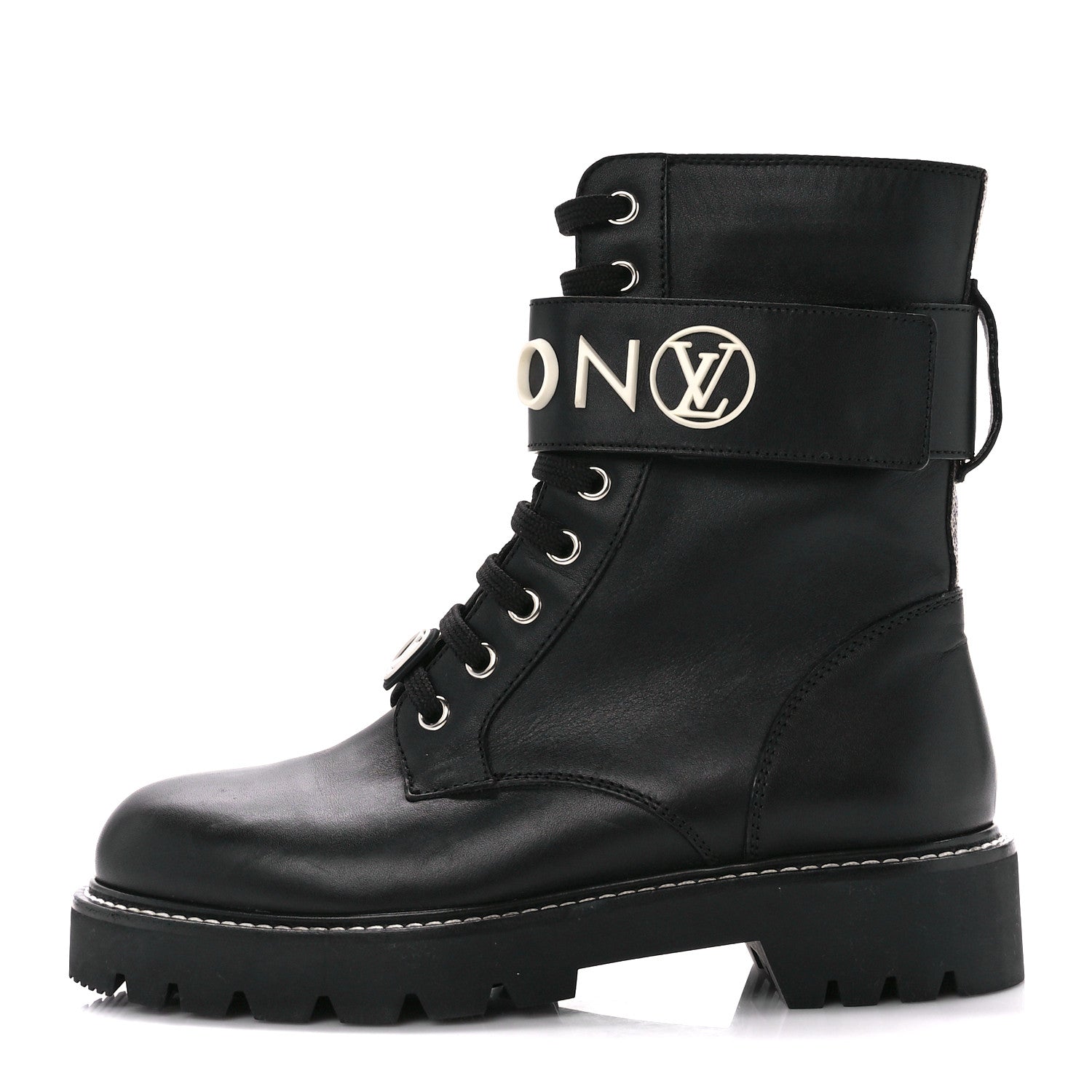 Louis Vuitton Calfskin Territory Flat Ranger Boots 36 Black 1 of 8