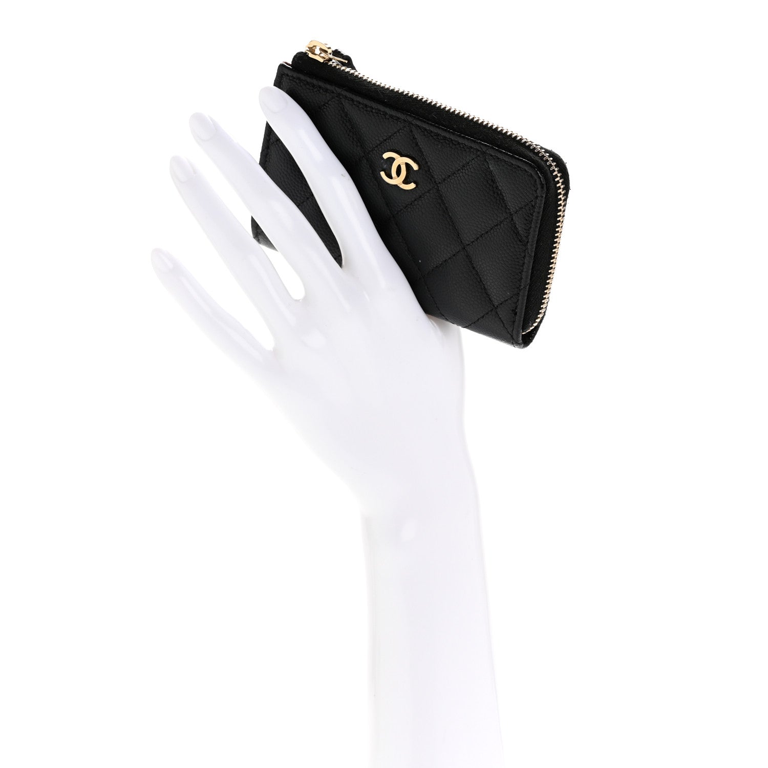 Chanel Caviar Quilted Zipped Key Holder Case Black 2 of 10