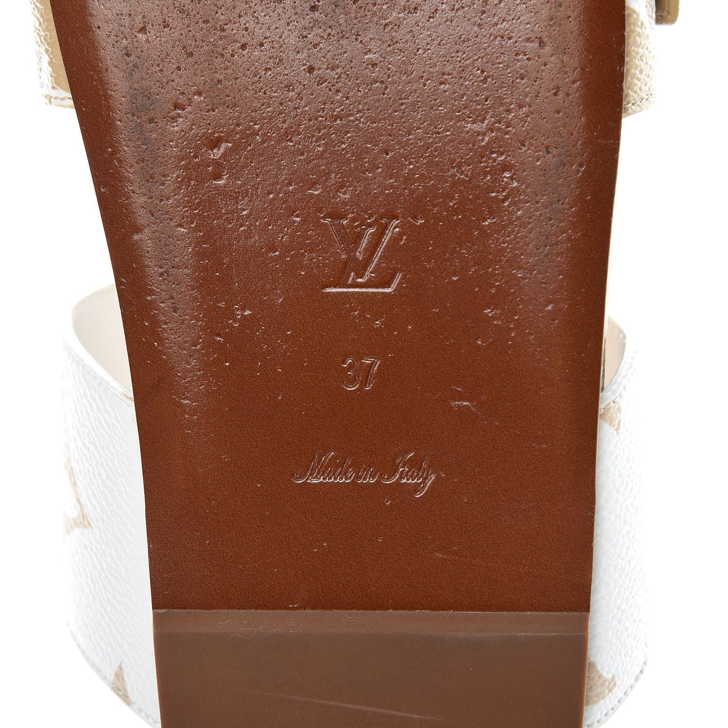 Louis Vuitton Monogram Giant Bom Dia Flat Mule Sandals 37 White Moka 7 of 12