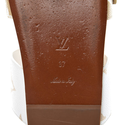 Louis Vuitton Monogram Giant Bom Dia Flat Mule Sandals 37 White Moka 7 of 12