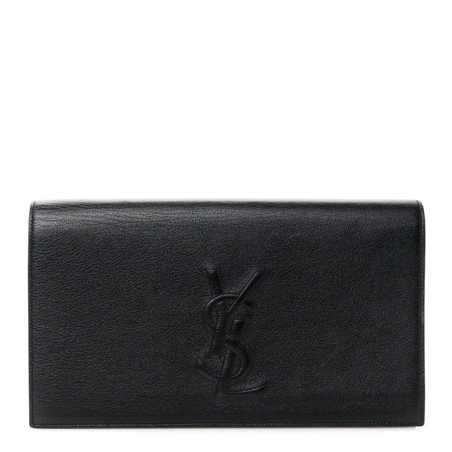 Saint Laurent Goatskin Monogram Large Belle De Jour Clutch Black 1 of 8