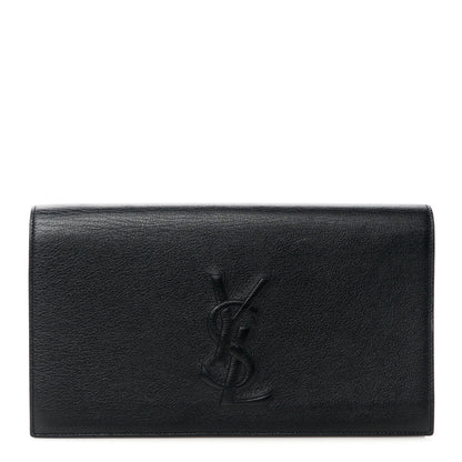 Saint Laurent Goatskin Monogram Large Belle De Jour Clutch Black 1 of 8
