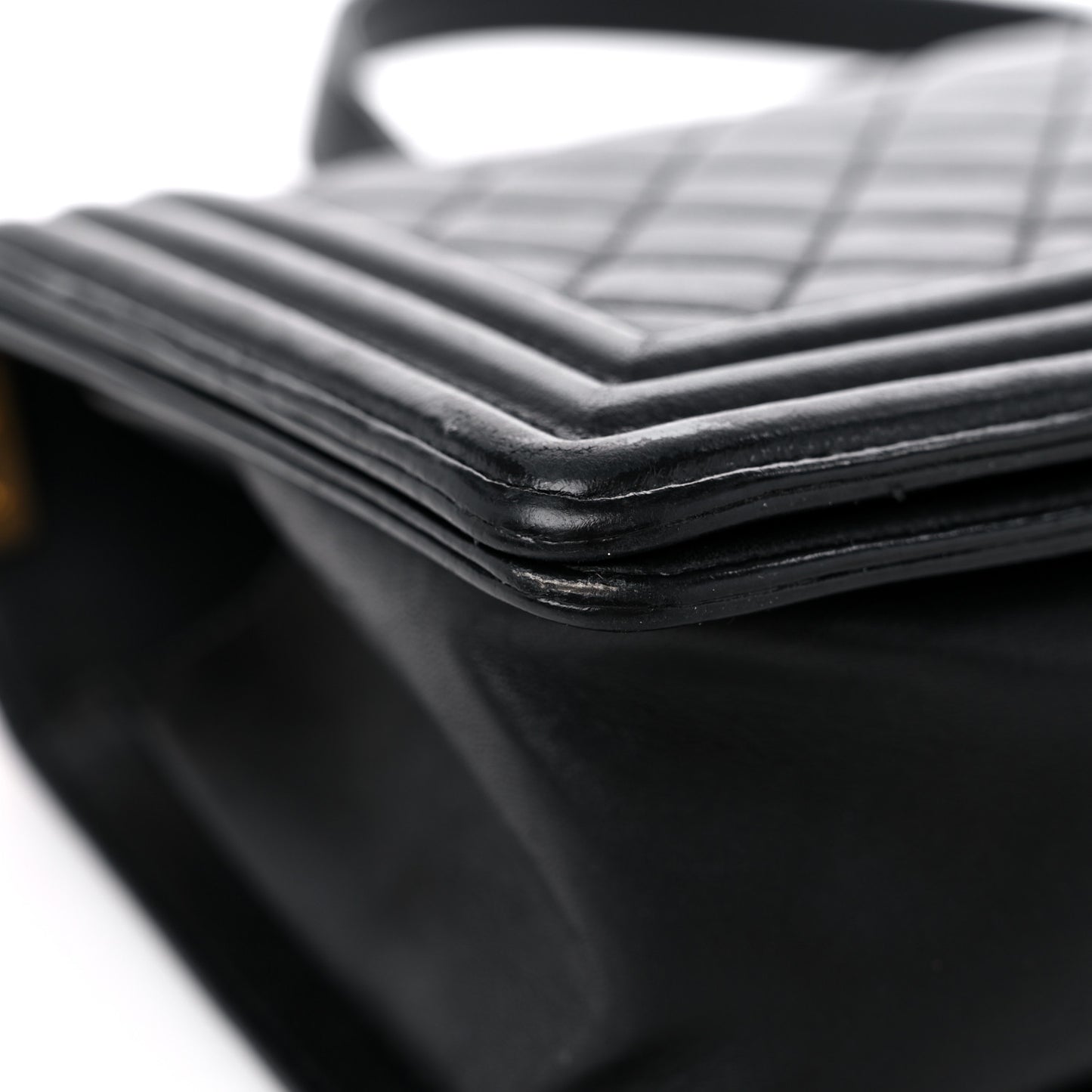 Lambskin Quilted Medium Boy Flap Black