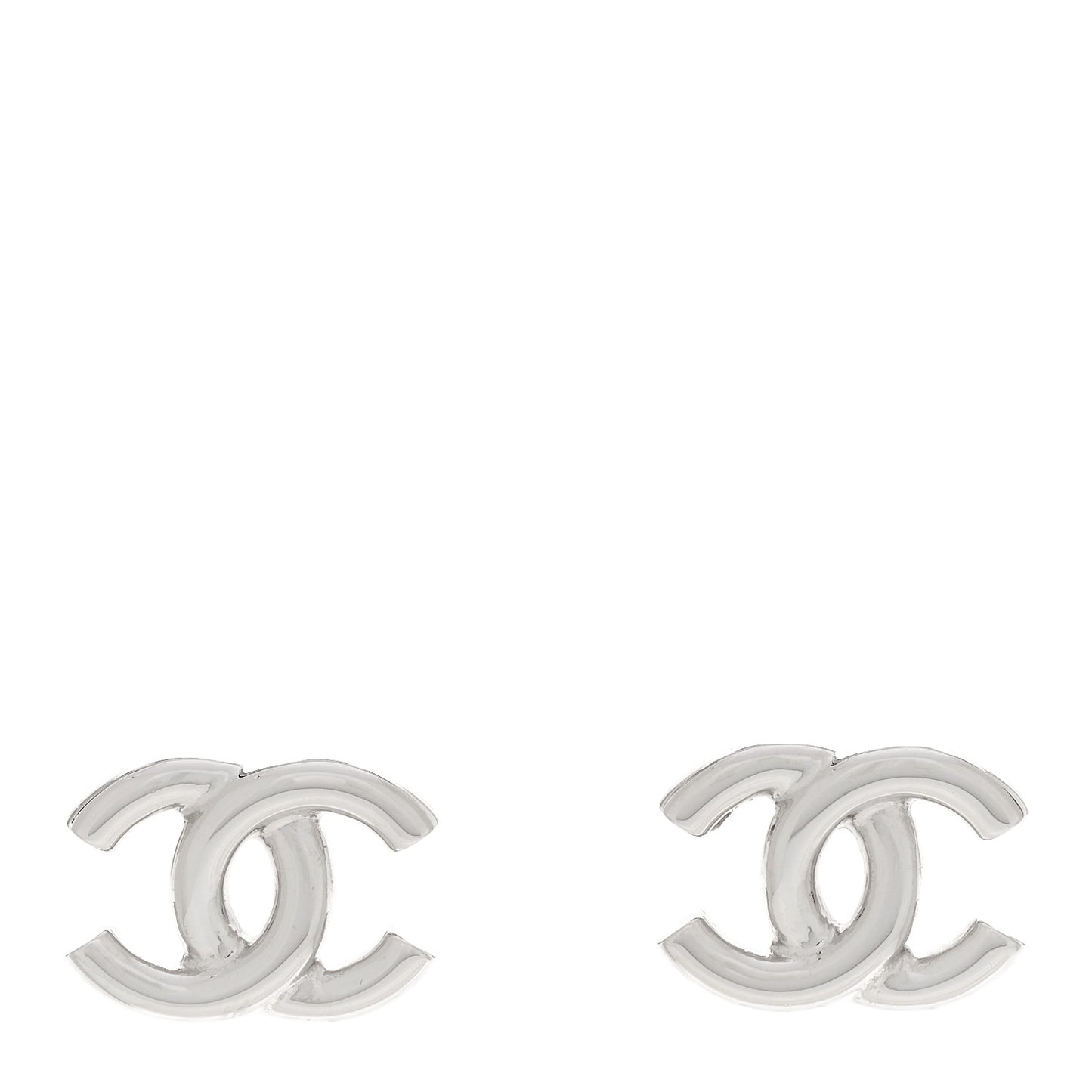 Metal CC Earrings Silver