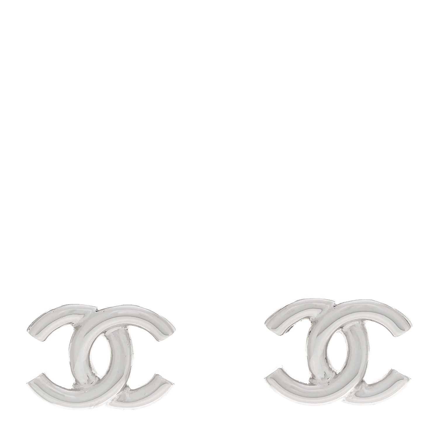 Chanel Metal CC Earrings Silver 1 of 5