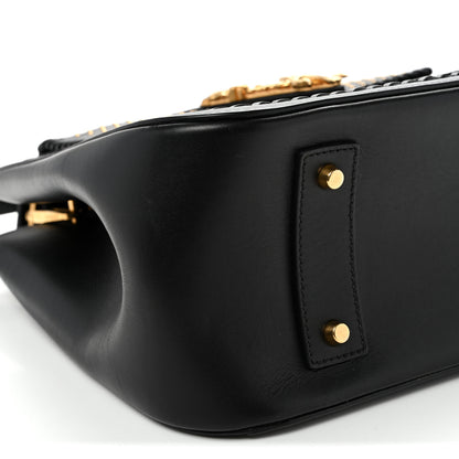 Versace Vitello Western Studded Virtus Top Handle Shoulder Bag Black 8 of 9