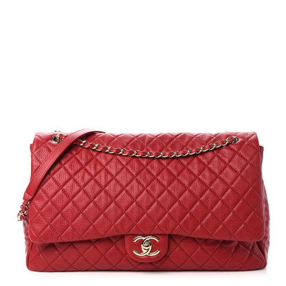 Chanel Calfskin Quilted XXL Travel Flap Bag Red 1 of 11