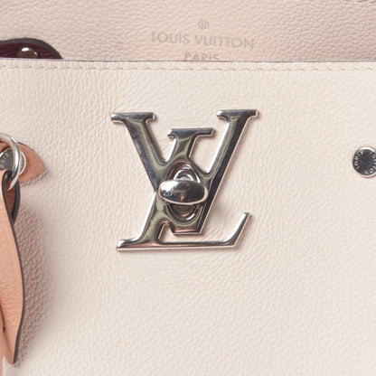 Louis Vuitton Calfskin Lockme Bucket Soie Quartz Calla 8 of 8