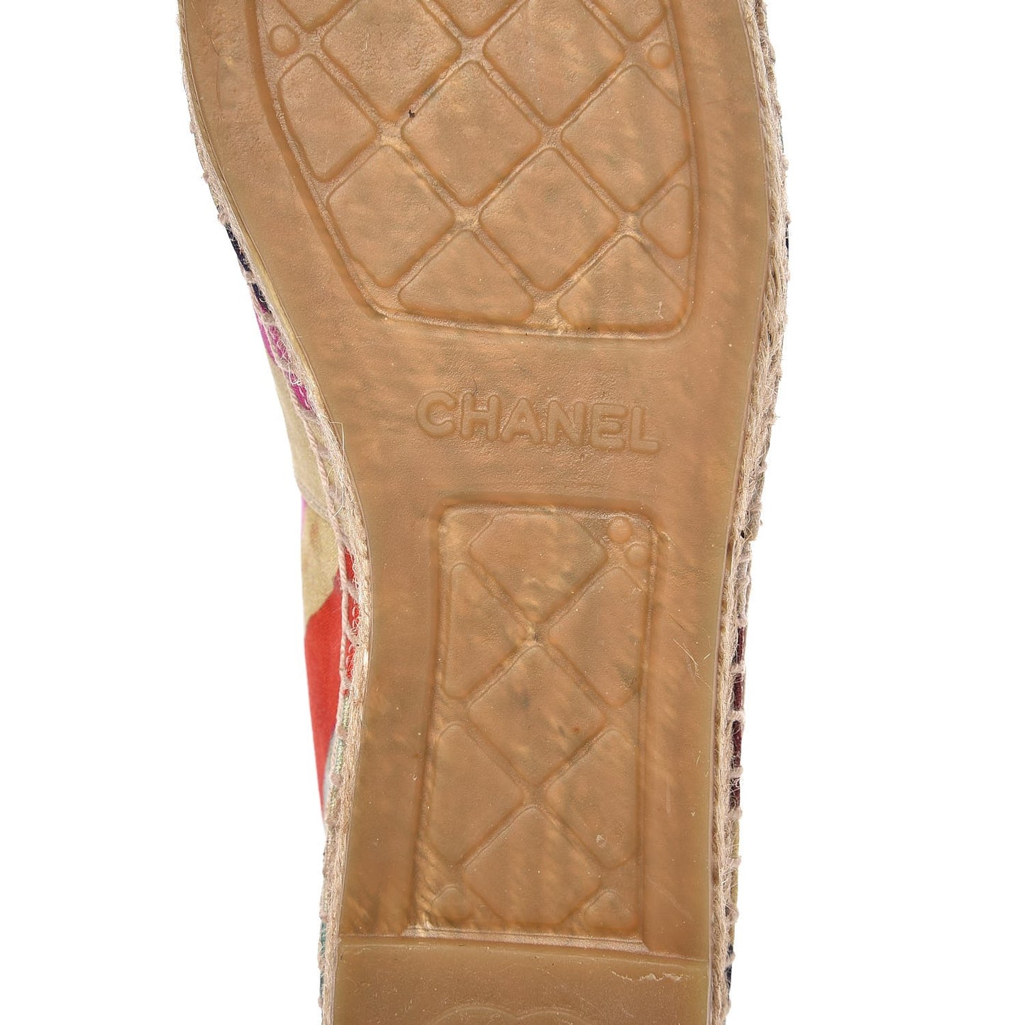 Patent Fabric Striped CC Espadrilles 38 Multicolor Black