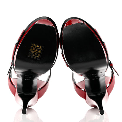 Saint Laurent Patent Calfskin Tribute 105 Platform Sandals 35.5 Hot Red 5 of 8