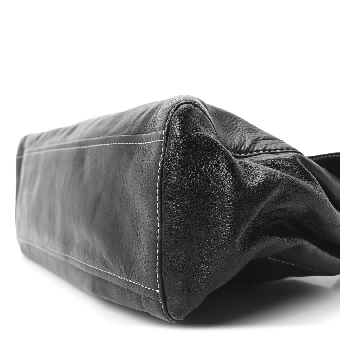Vitello Easy Foldover Pushlock Satchel Black