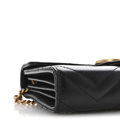 Gucci Calfskin Matelasse GG Marmont Chain Wallet Black 9 of 10