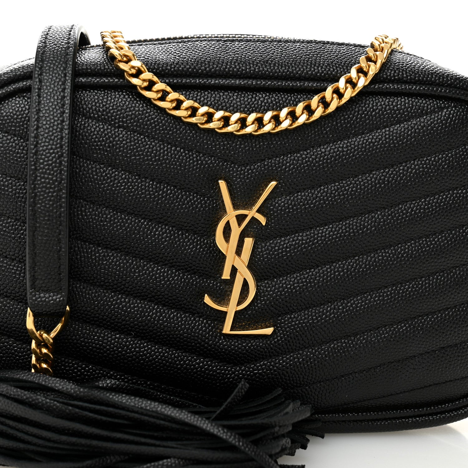 Saint Laurent Grain De Poudre Matelasse Monogram Mini Lou Camera Bag Black 8 of 10