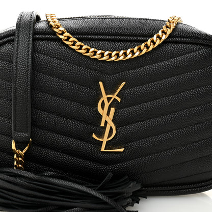 Saint Laurent Grain De Poudre Matelasse Monogram Mini Lou Camera Bag Black 8 of 10
