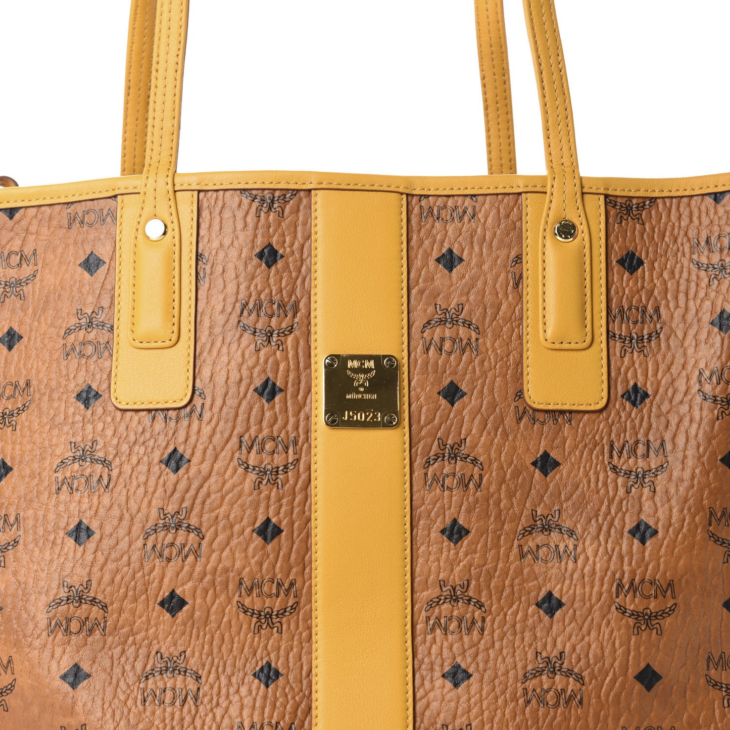 Visetos Medium Liz Reversible Shopper Tote Cognac Yellow