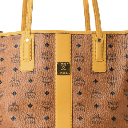 MCM Visetos Medium Liz Reversible Shopper Tote Cognac Yellow 8 of 15