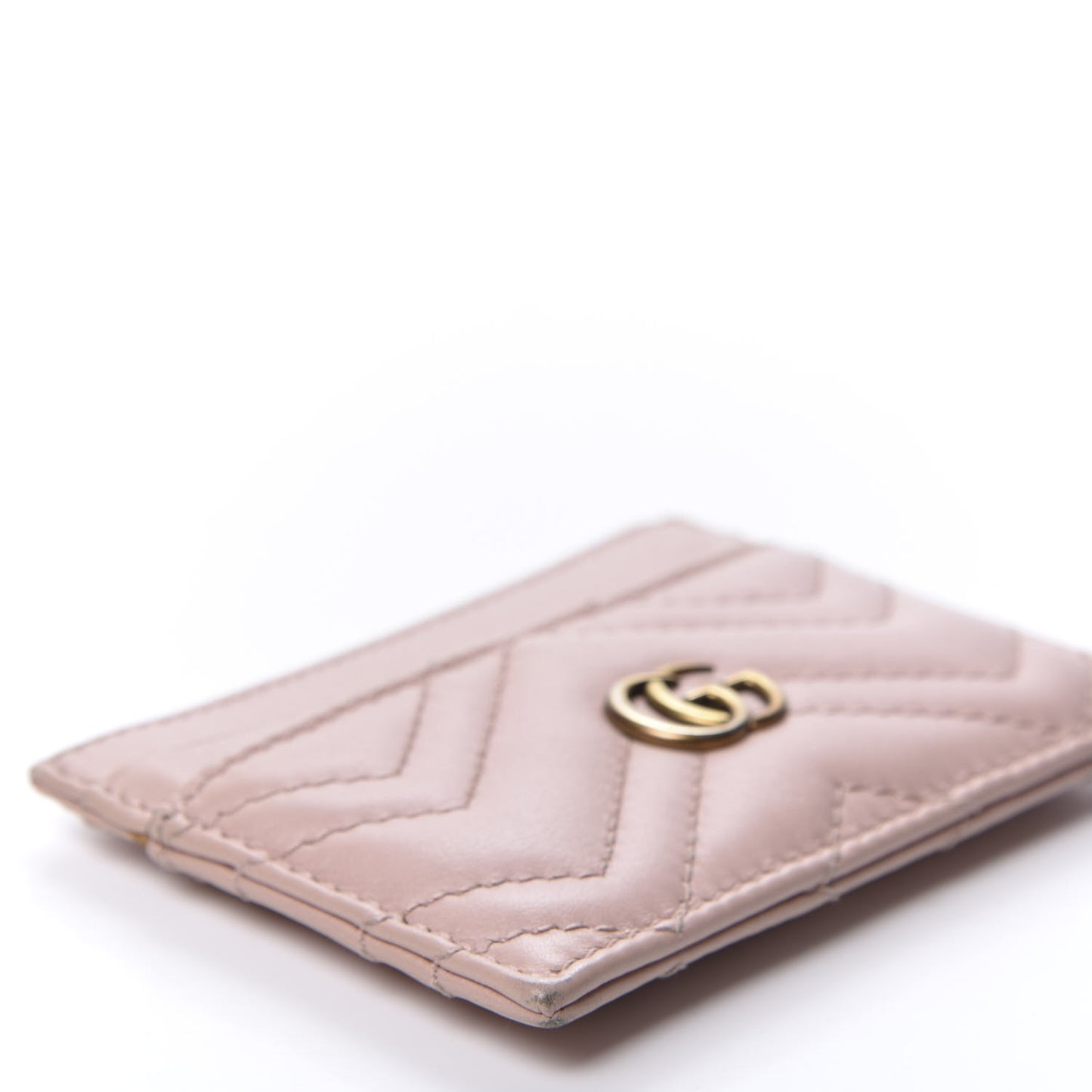 Calfskin Matelasse GG Marmont Card Holder Perfect Pink