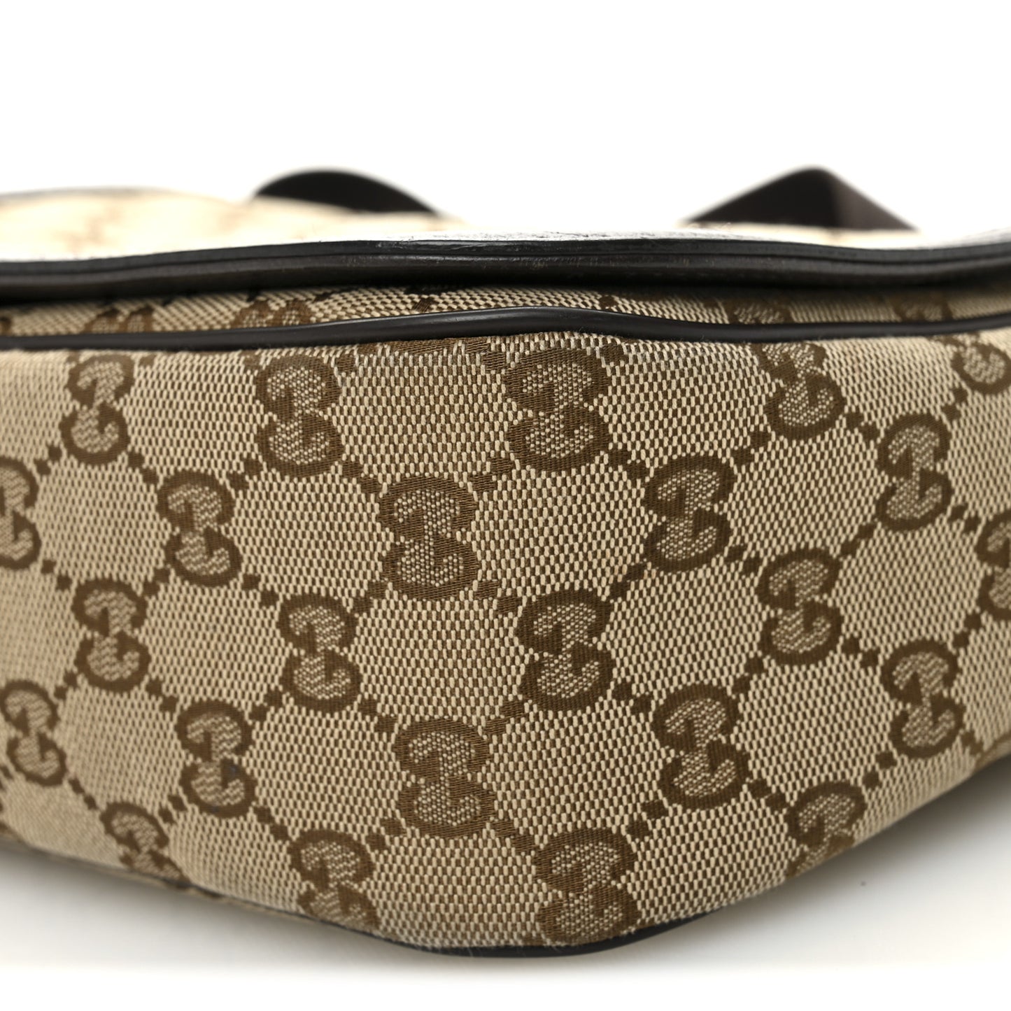 Monogram Flap Messenger Bag Beige Dark Brown