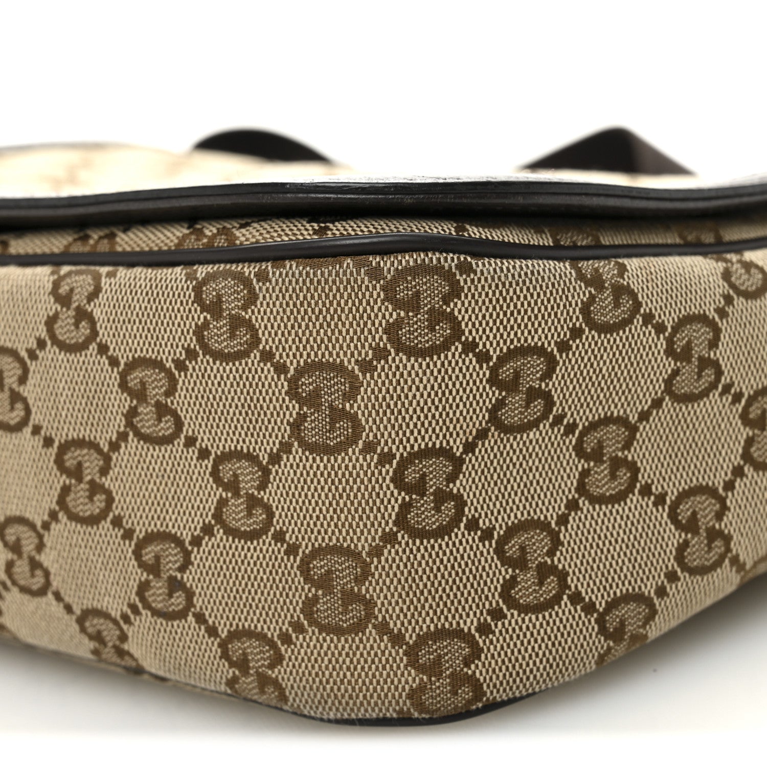 Gucci Monogram Flap Messenger Bag Beige Dark Brown 10 of 11