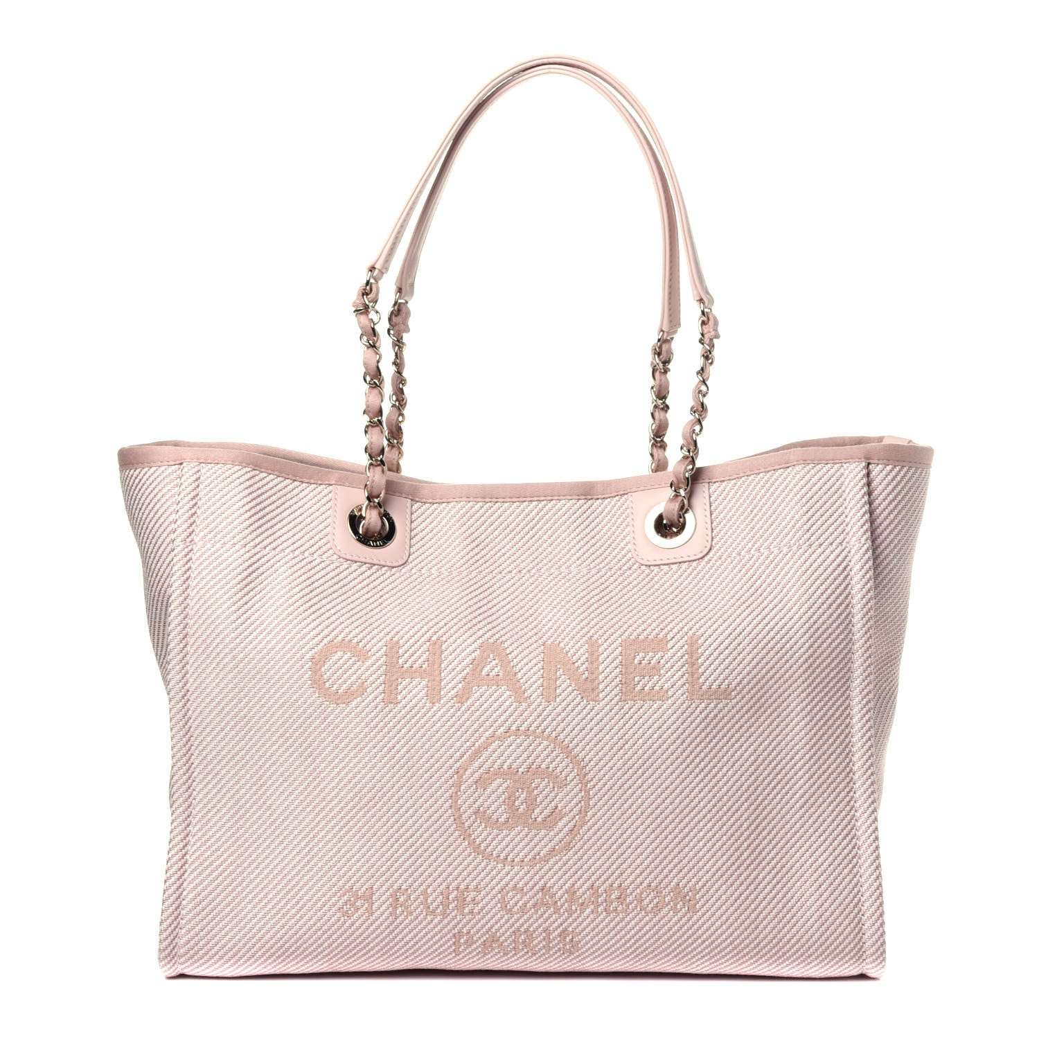 Chanel Mixed Fibers Calfskin Small Deauville Tote Beige 1 of 10