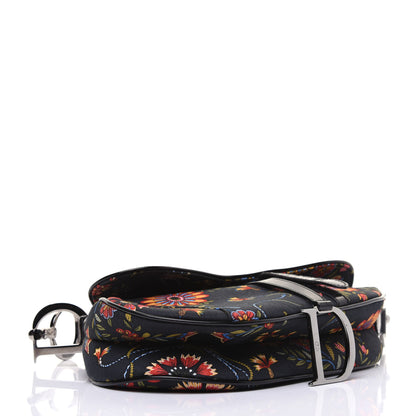 Christian Dior Canvas Floral Saddle Bag Black 4 of 16