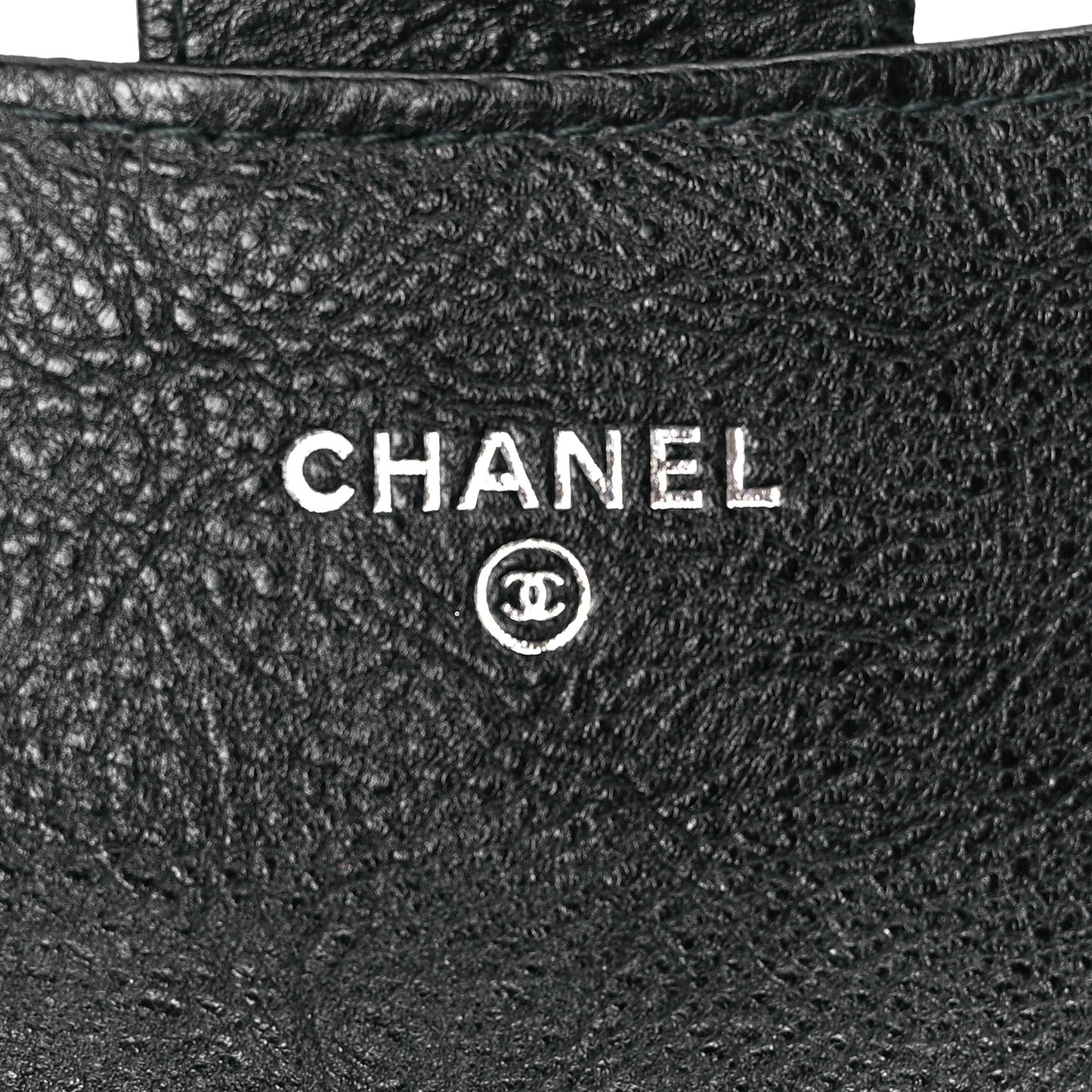 Crumpled Calfskin Quilted Flap Card Holder Wallet So Black