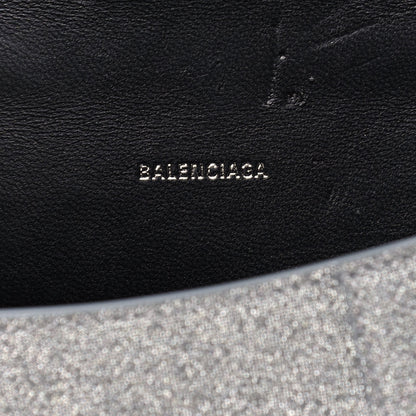 Balenciaga Glitter Fabric Hourglass Top Handle Bag XS Grey 6 of 13