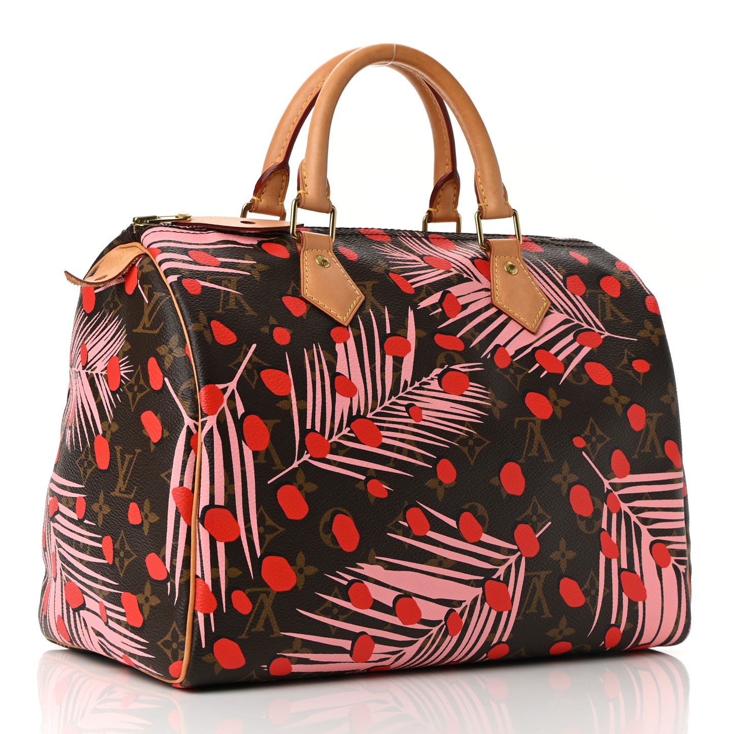 Monogram Jungle Dots Speedy 30 Sugar Pink Poppy