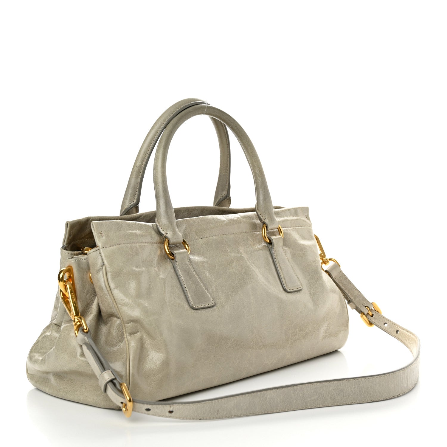 Prada Vitello Shine Shopping Satchel Nube 2 of 12