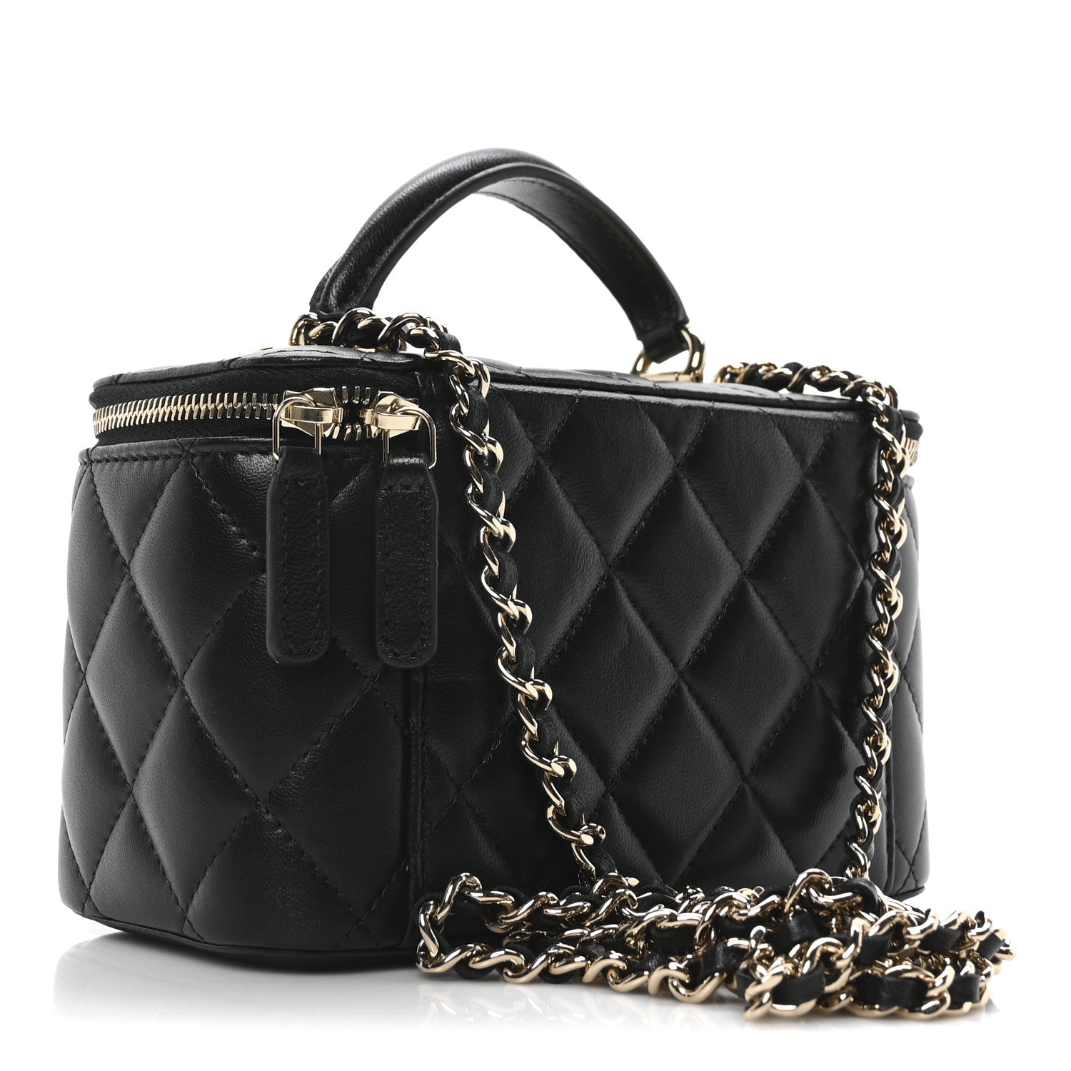 Chanel Lambskin Quilted Trendy Small Top Handle Vanity Case With Chain Black 3 of 10