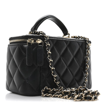Chanel Lambskin Quilted Trendy Small Top Handle Vanity Case With Chain Black 3 of 10
